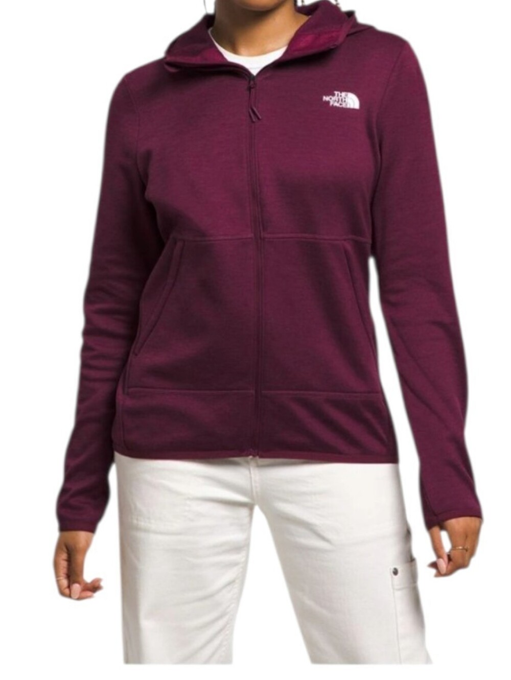 The North Face Women's Deep Plum Full-Zip Sweatshirt Streetwear Casual Hoodie